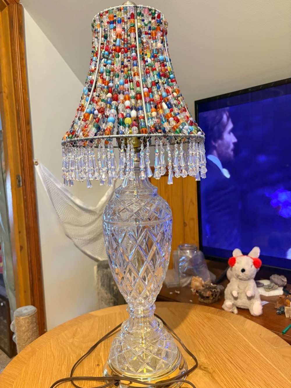 Handmade Beaded Multicolor Table Lamp